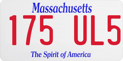 MA license plate 175UL5
