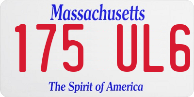 MA license plate 175UL6