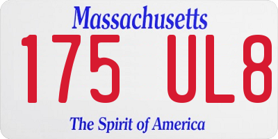 MA license plate 175UL8