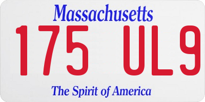 MA license plate 175UL9