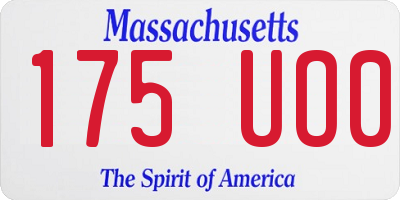 MA license plate 175UO0
