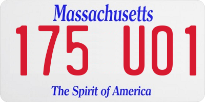MA license plate 175UO1