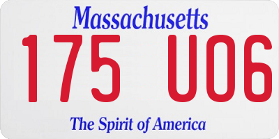 MA license plate 175UO6