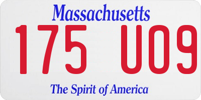 MA license plate 175UO9