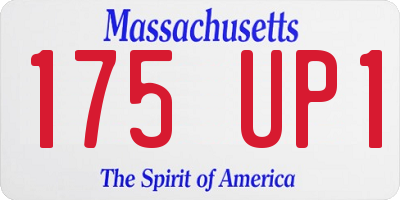MA license plate 175UP1
