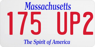 MA license plate 175UP2