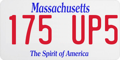 MA license plate 175UP5
