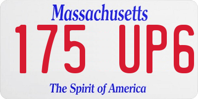 MA license plate 175UP6