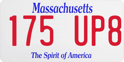 MA license plate 175UP8