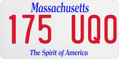 MA license plate 175UQ0