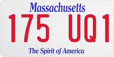 MA license plate 175UQ1