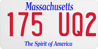 MA license plate 175UQ2