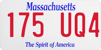 MA license plate 175UQ4