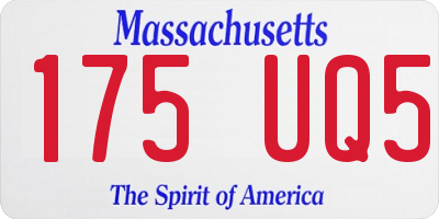 MA license plate 175UQ5