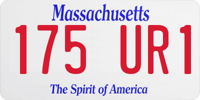 MA license plate 175UR1