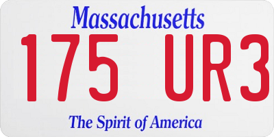 MA license plate 175UR3