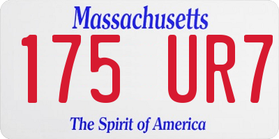 MA license plate 175UR7