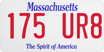 MA license plate 175UR8