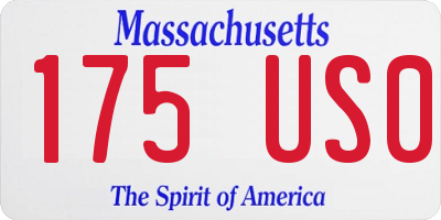 MA license plate 175US0