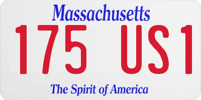 MA license plate 175US1