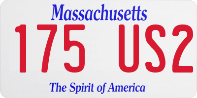 MA license plate 175US2