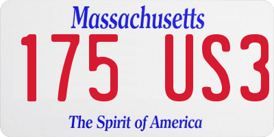 MA license plate 175US3