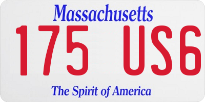 MA license plate 175US6