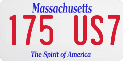 MA license plate 175US7