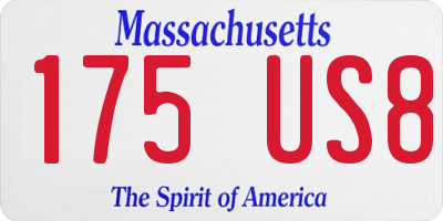 MA license plate 175US8
