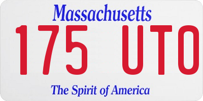 MA license plate 175UT0