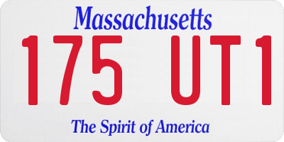 MA license plate 175UT1