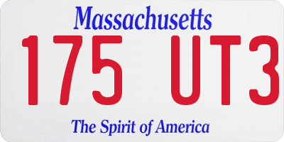 MA license plate 175UT3