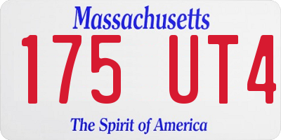 MA license plate 175UT4