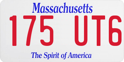 MA license plate 175UT6