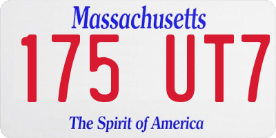 MA license plate 175UT7