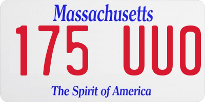 MA license plate 175UU0