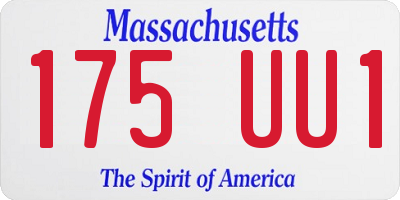MA license plate 175UU1