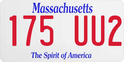 MA license plate 175UU2