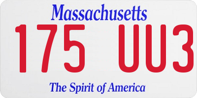 MA license plate 175UU3