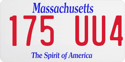 MA license plate 175UU4