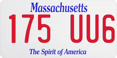 MA license plate 175UU6