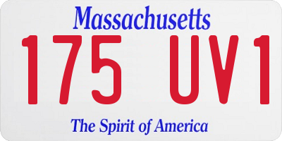 MA license plate 175UV1