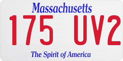 MA license plate 175UV2