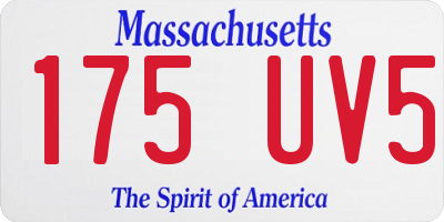 MA license plate 175UV5