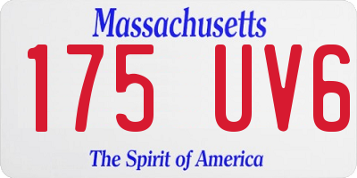 MA license plate 175UV6