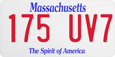 MA license plate 175UV7