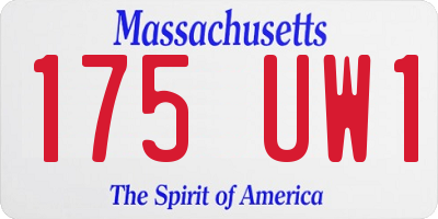 MA license plate 175UW1