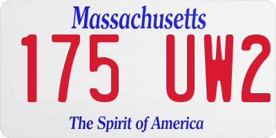 MA license plate 175UW2