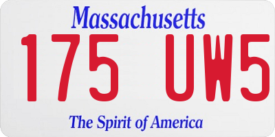 MA license plate 175UW5