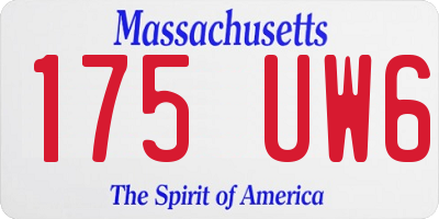 MA license plate 175UW6